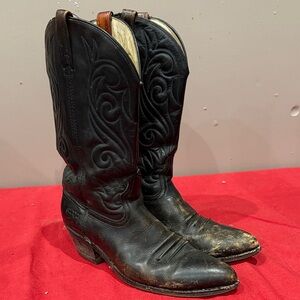 Cats Paw Classic Black Western Cowboy Boots